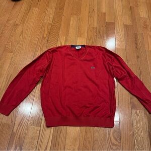 Mens Lacoste V Neck Long Sleeve Sweater Size 7 XL